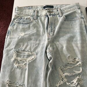 Light Blue Ripped Mom Jeans From Aeropostale